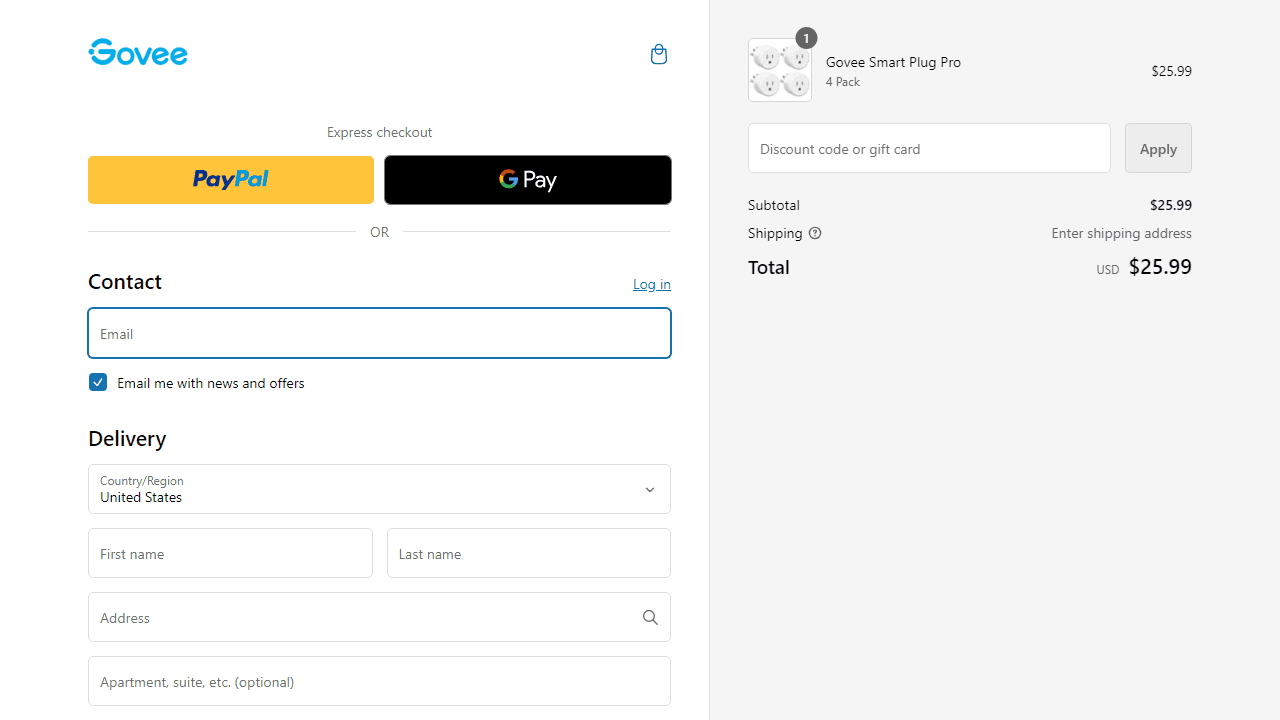 How to apply Govee coupon code